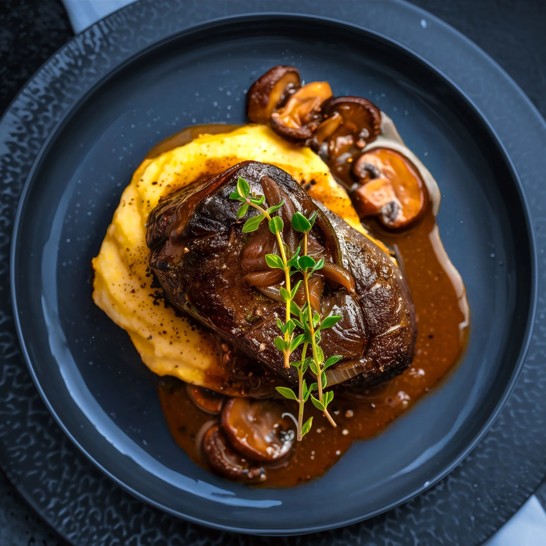 Slow-Cooked Beef Cheek With Creamy Polenta