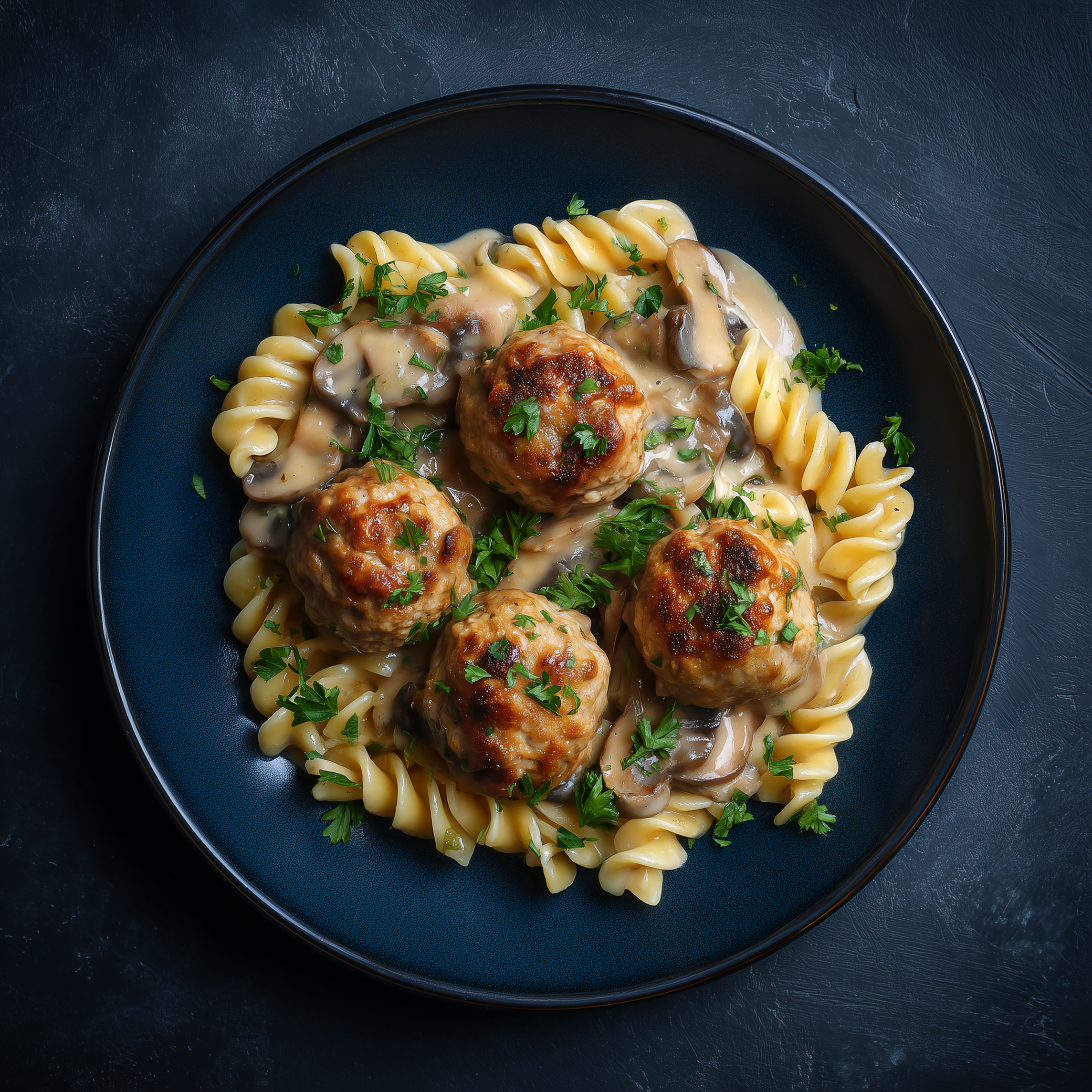 Chicken Meatballs Stroganoff Pasta