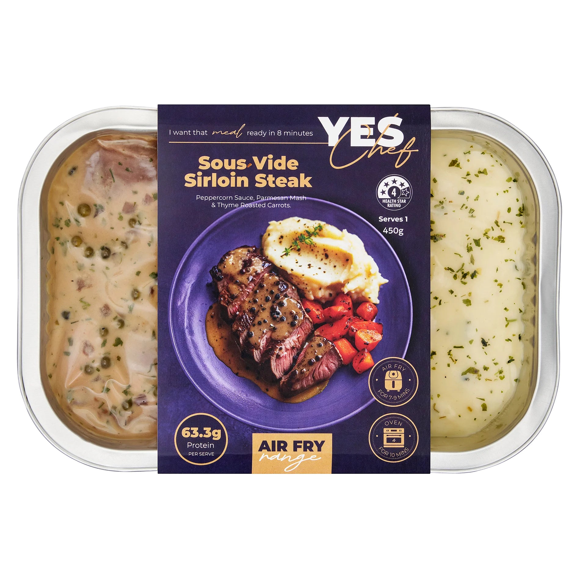 Sous Vide Sirloin Steak With Parmesan Mash & Roasted Carrots alternate view